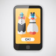 wedding couple flat icon with long shadow eps10 N33