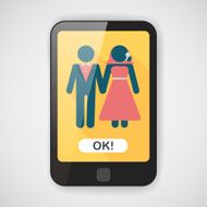 wedding couple flat icon with long shadow eps10 N34