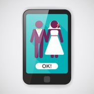 wedding couple flat icon with long shadow eps10 N35