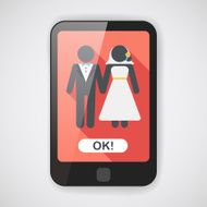 wedding couple flat icon with long shadow eps10 N36