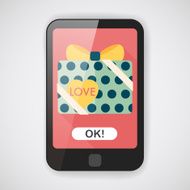 Valentine's Day present flat icon with long shadow eps10 N9