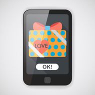 Valentine's Day present flat icon with long shadow eps10 N11
