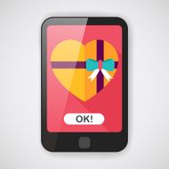 Valentine's Day present flat icon with long shadow eps10 N14