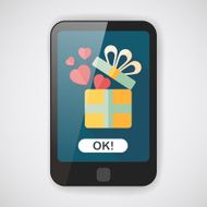 Valentine's Day present flat icon with long shadow eps10 N17