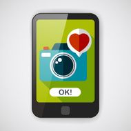 Valentine's Day photo camera flat icon with long shadow eps10 N4