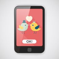 Valentine's Day lover bird flat icon with long shadow eps10 N17