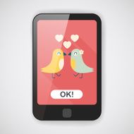 Valentine's Day lover bird flat icon with long shadow eps10 N21