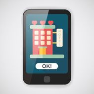 Valentine's day hotel flat icon with long shadow eps10 N5