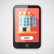 Valentine's day hotel flat icon with long shadow eps10 N7