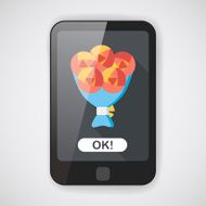 Valentine's Day flower flat icon with long shadow eps10 N7