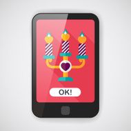 Valentine's Day candle flat icon with long shadow eps10 N9