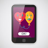 Valentine's Day ballons flat icon with long shadow eps10