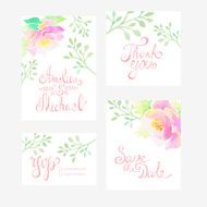 Invitation card with watercolor flowers for your wedding day N5