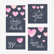 Invitation card with watercolor flowers for your wedding day N7