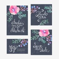 Invitation card with watercolor flowers for your wedding day N8