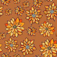 seamless pattern of colourful autumn flowers N2
