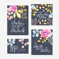 Invitation card with watercolor flowers for your wedding day N10