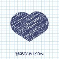 vector sketch icon of heart