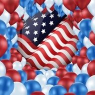 United of states with design balloons N2