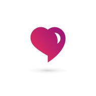 Heart symbol speech bubble icon design template N2