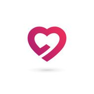 Heart symbol icon design template N5
