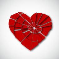 Broken heart isolated on white