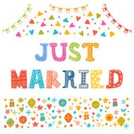 Just married Cute greeting card