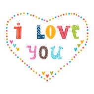 I love you Hand lettering cute greeting card