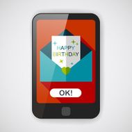 Happy birthday card flat icon with long shadow eps10 N12