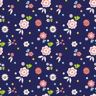 Blue floral pattern design N2