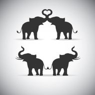 Silhouette lovers an elephant N2