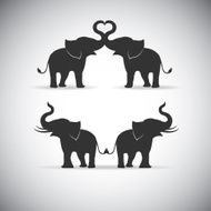Silhouette lovers an elephant N3
