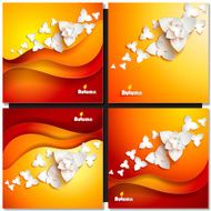 Abstract paper flowers Autumn background