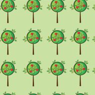 Seamless cute apple tree N2