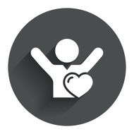 Fans love icon Man raised hands up sign N7