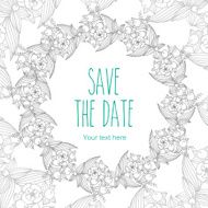 Vector floral decorative wreath invitation N4