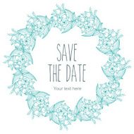 Vector floral decorative wreath invitation N5