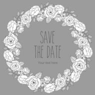 Vector floral decorative wreath invitation N6