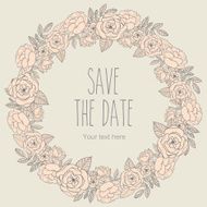 Vector floral decorative wreath invitation N7