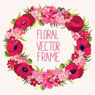 Pink floral frame