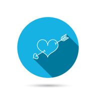 Love heart icon Amour arrow sign N9