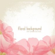 vector pink petals of a flower on grunge background