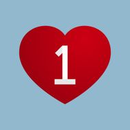 heart with number one