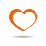 red heart vector illustration eps10 on grey background