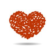 red heart vector illustration eps10 on grey background N2