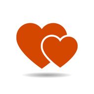 red heart vector illustration eps10 on grey background N3