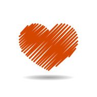 red heart vector illustration eps10 on grey background N6