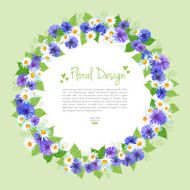 Flowers Vector Wreath Card