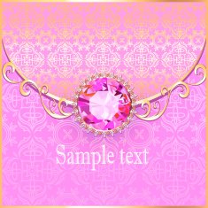 background with pink gems and gold ornaments N2