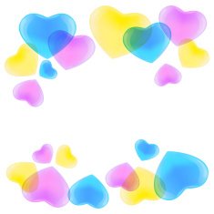 Pattern with CMYK hearts